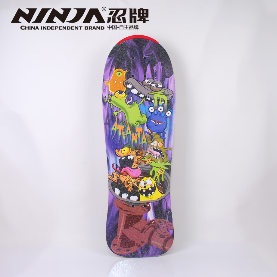 忍牌滑板四輪花樣大頭板單翹板NB824滑板
